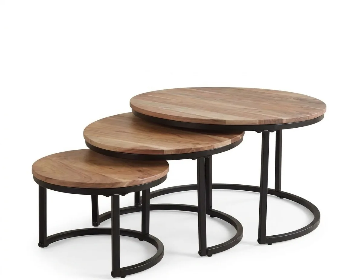 The Orion Industrial Nesting Side Table Trio
