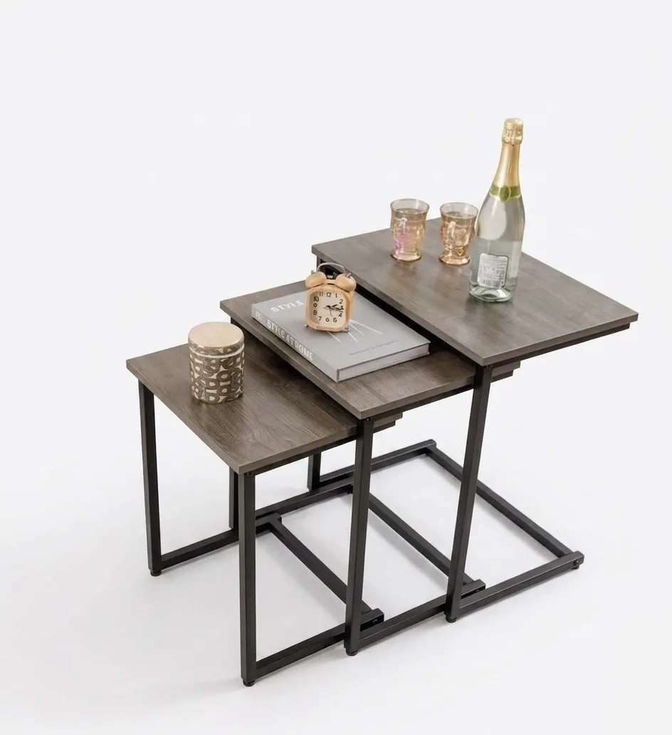 The Metro Industrial Rectangular Nesting Side Table Set