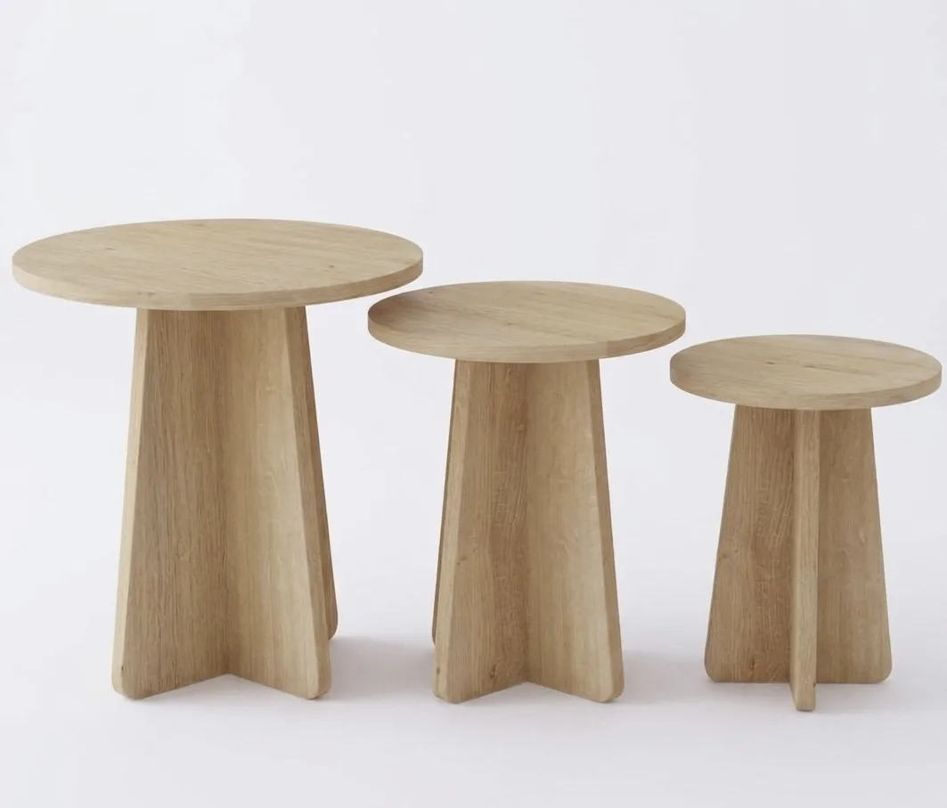 The Koto Japandi Round Nesting Side Table Trio