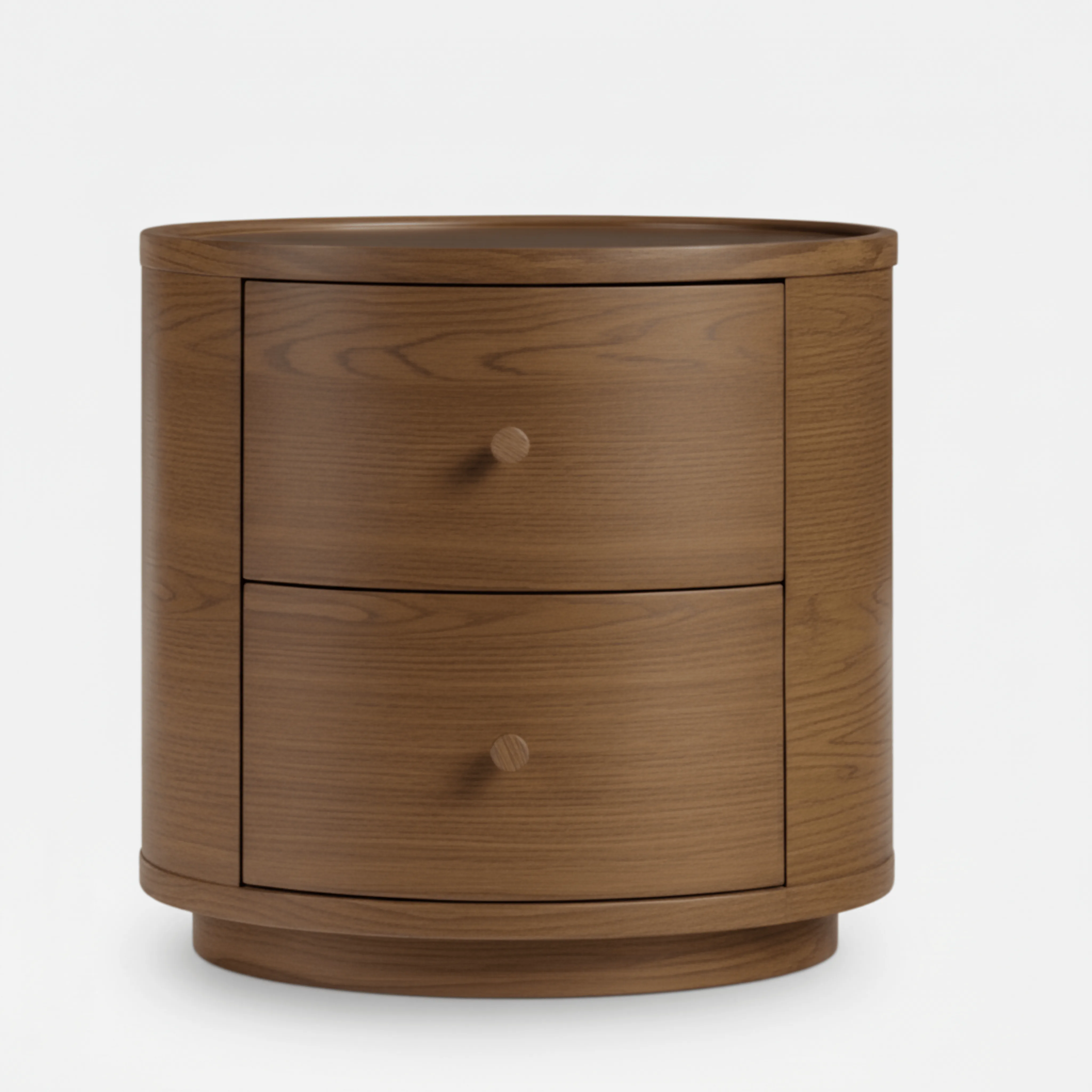 The Rounded Barrel Dual-Drawer Nightstand ( Set of 2 )