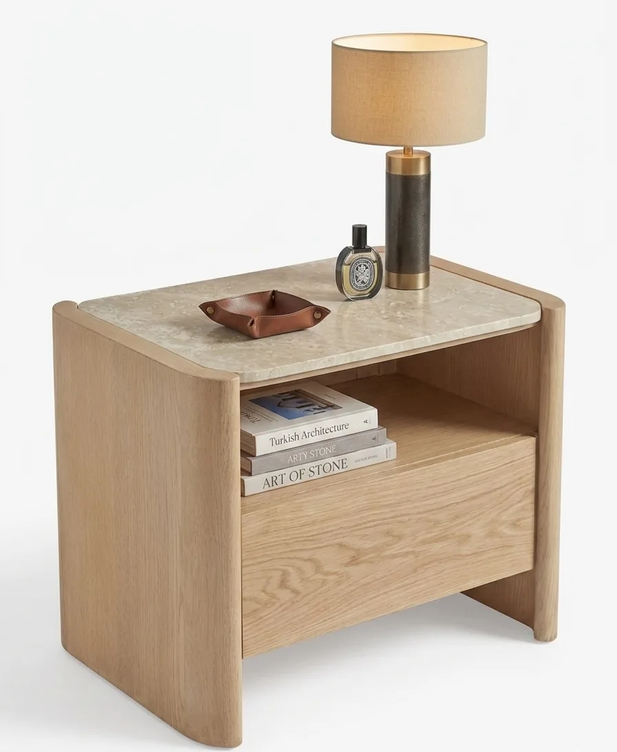 The Curved Open-Shelf Nightstand ( Set of two )