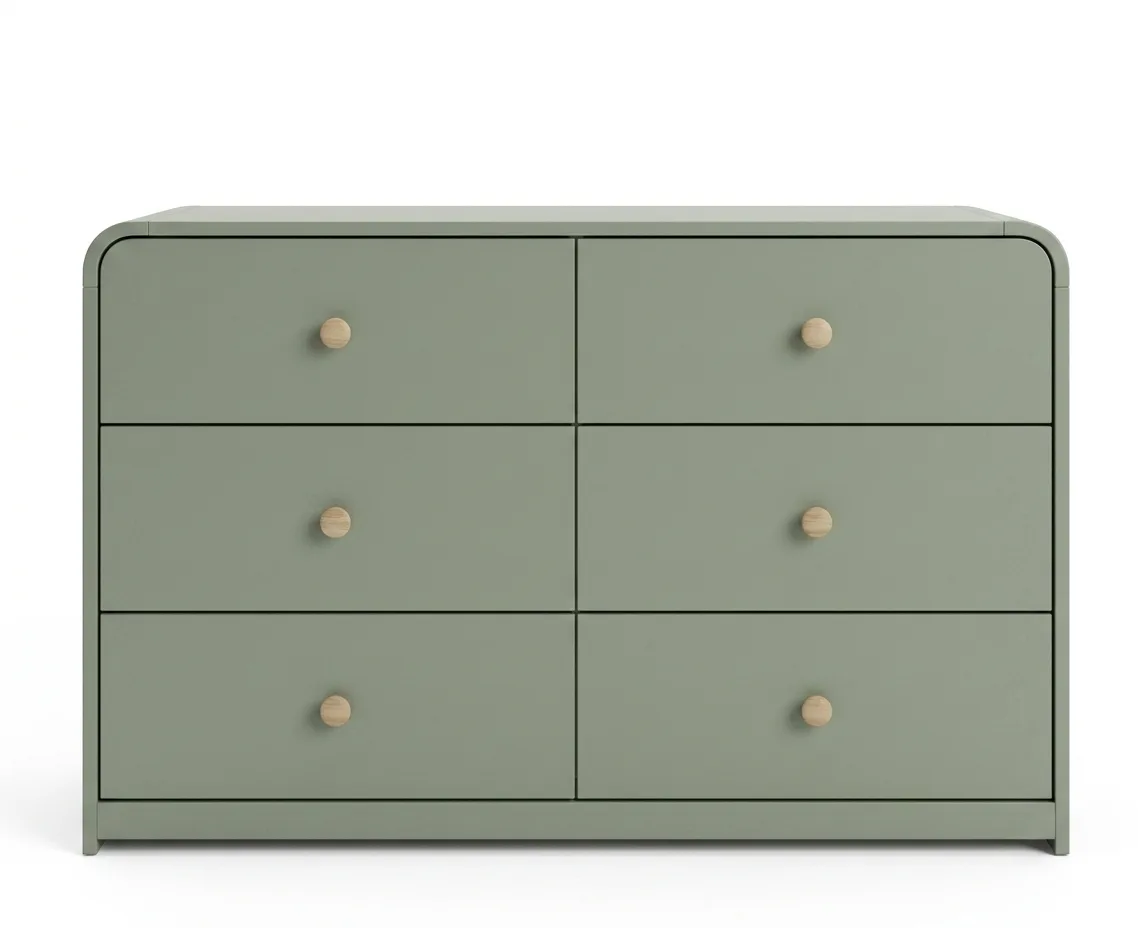 Curved Modern 6-Compartment Tilt-Out Shoe Cabinet