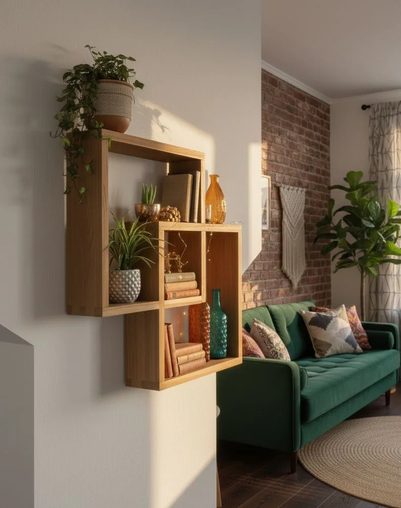 Interlocking Square Floating Shelf