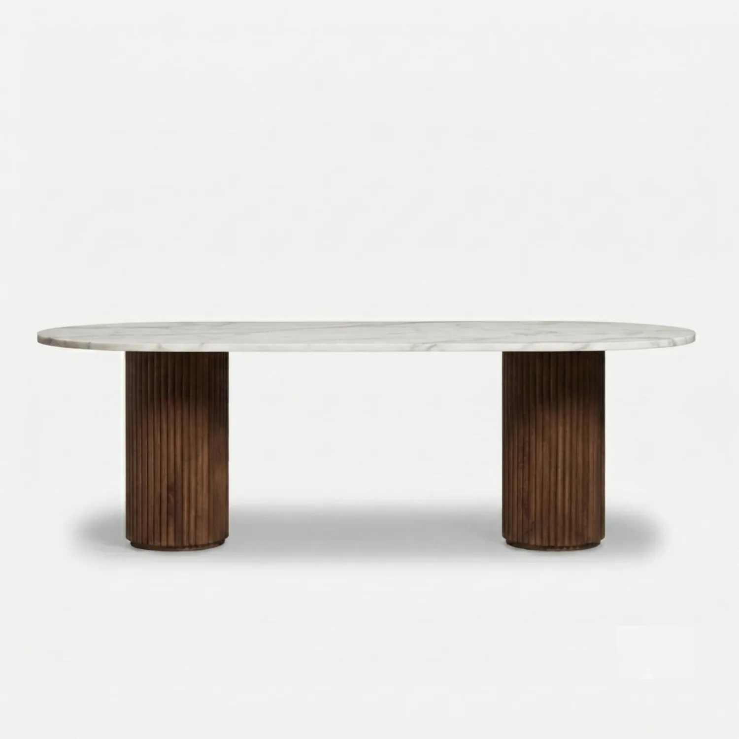 The Reeded 6 seat Marble Oval Dining Table