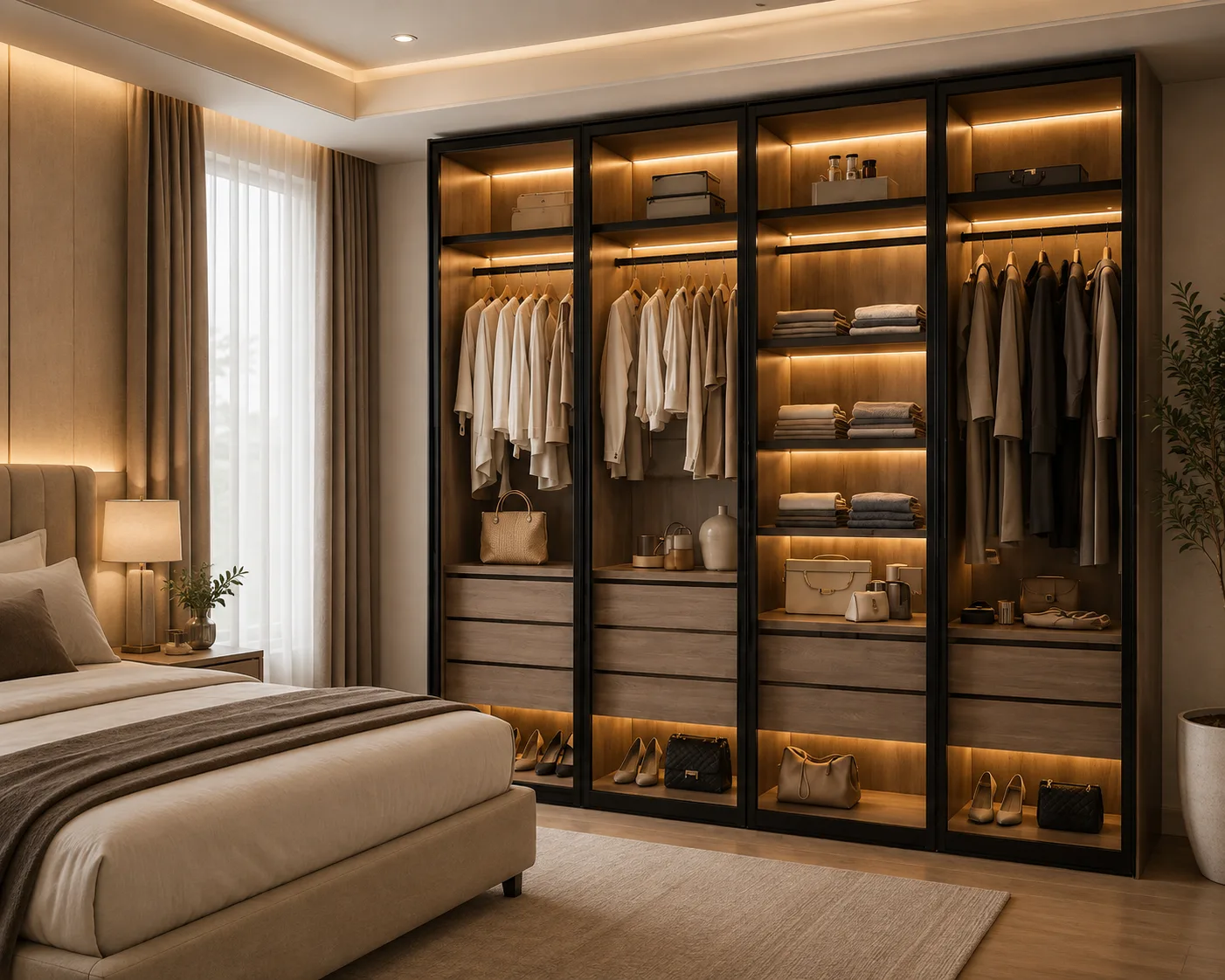 Monarch Luxe Wardrobe with glass doors