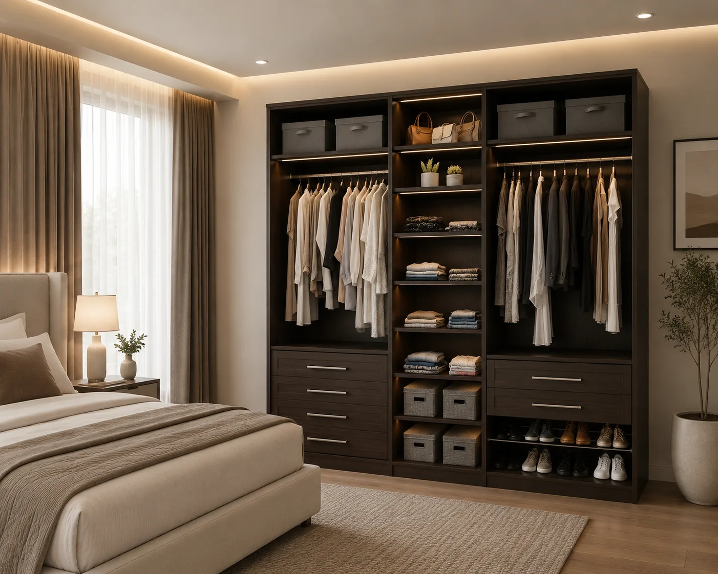 Noir Elite Open Wardrobe (No Doors)