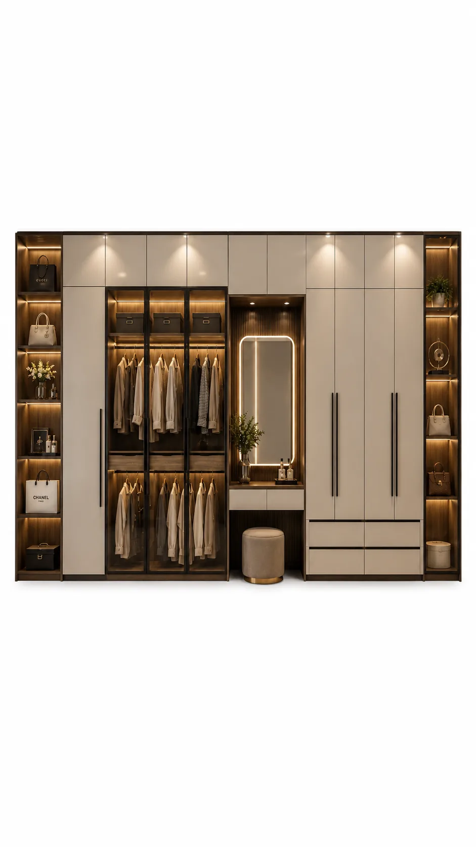 Luna Luxe Wardrobe ( integrated Vanity )