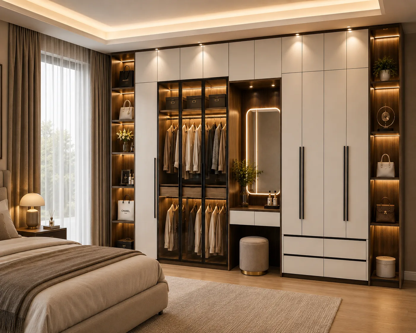 Luna Luxe Wardrobe ( integrated Vanity )