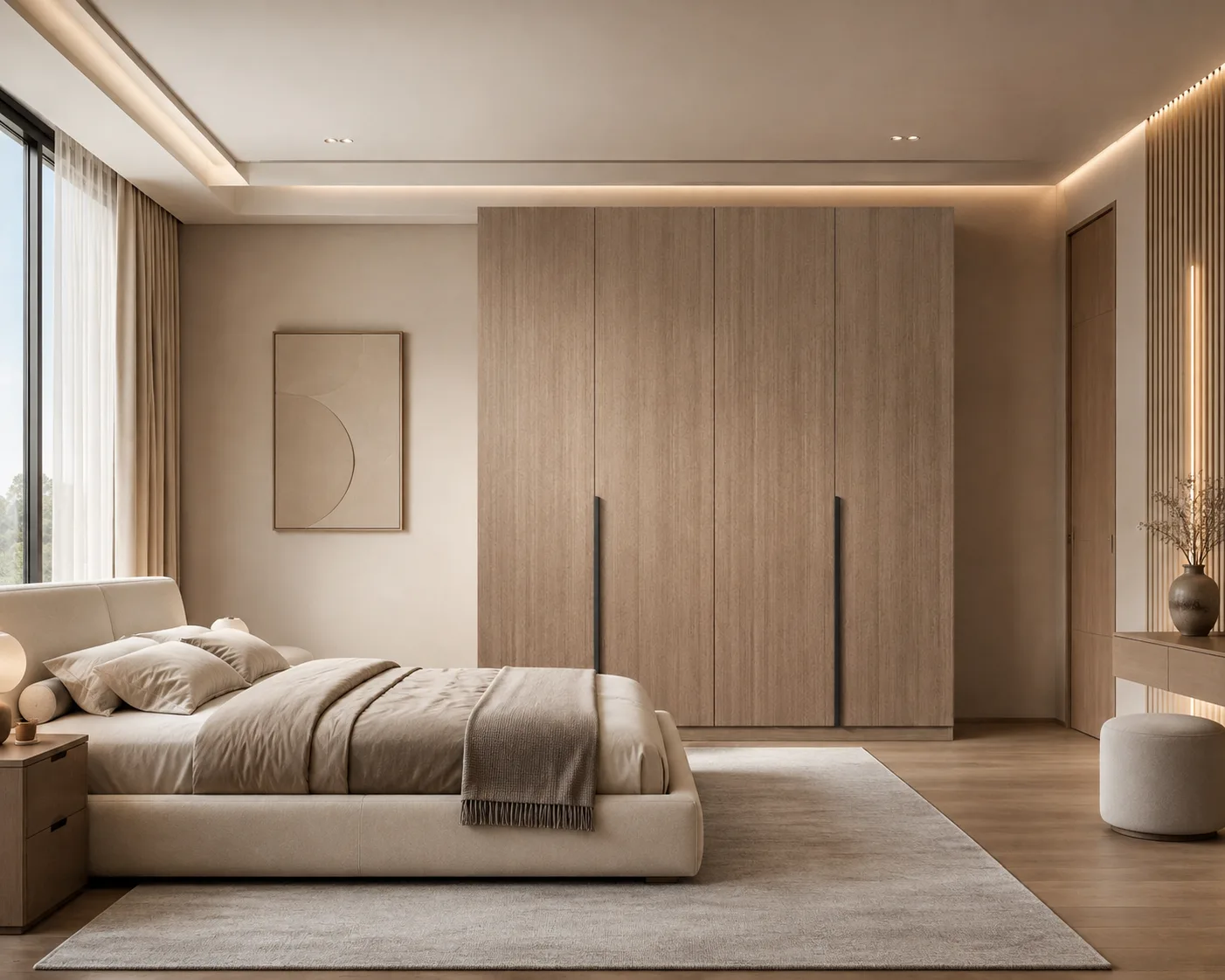 Atlas Wardrobe | 4-Door Minimalist Oak Wardrobe