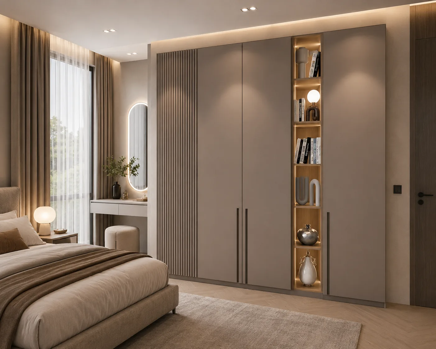 Luna Display Wardrobe | Premium Wardrobe with Illuminated Display Column