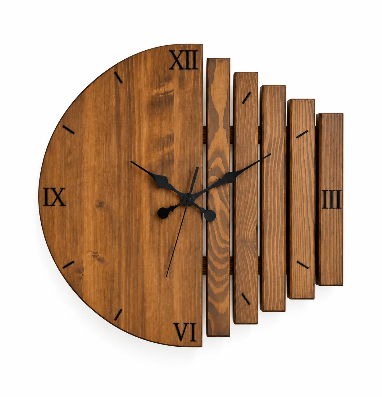 Valora Rustic Oak Horizon Wall Clock