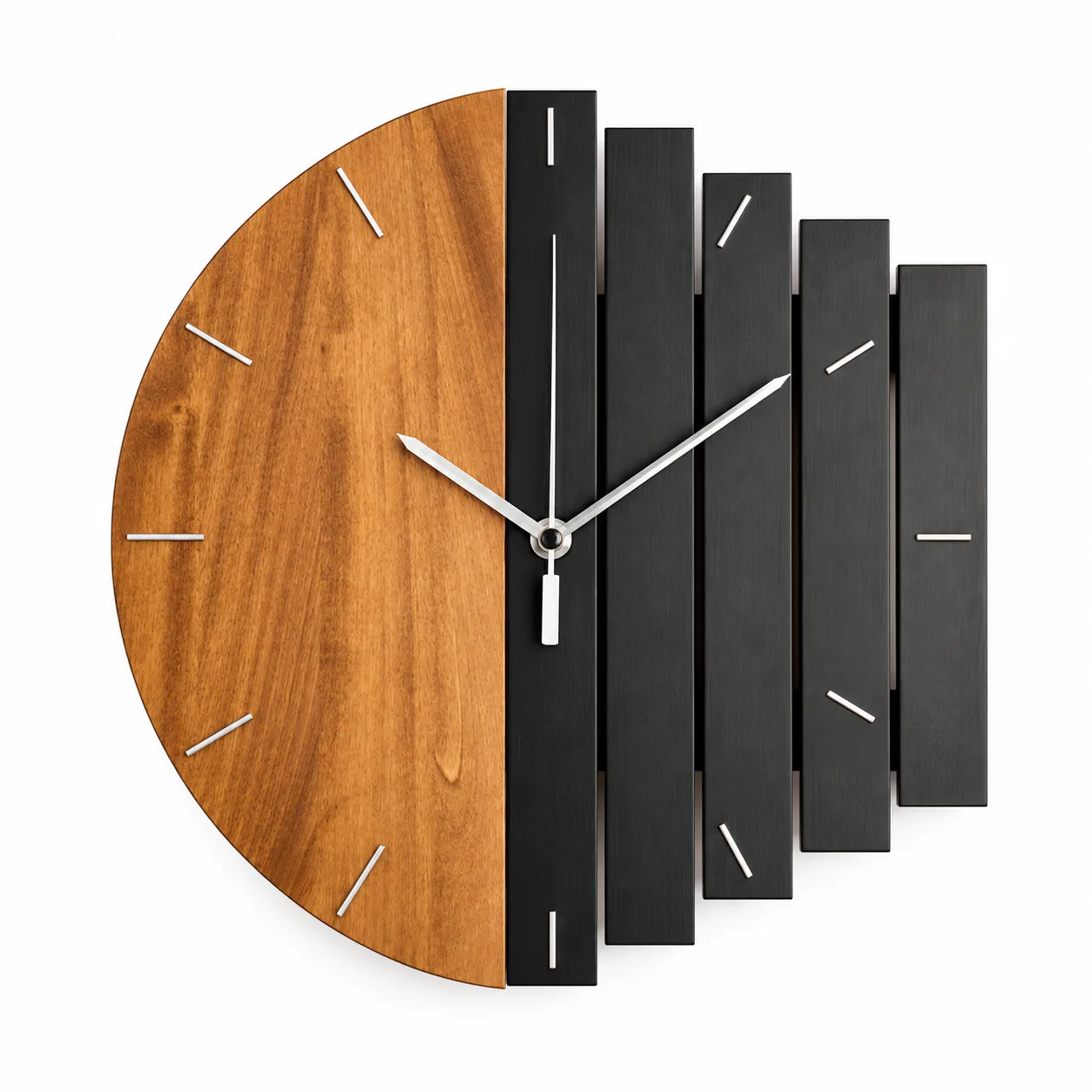 Aureo Half-Moon Oak Statement Clock