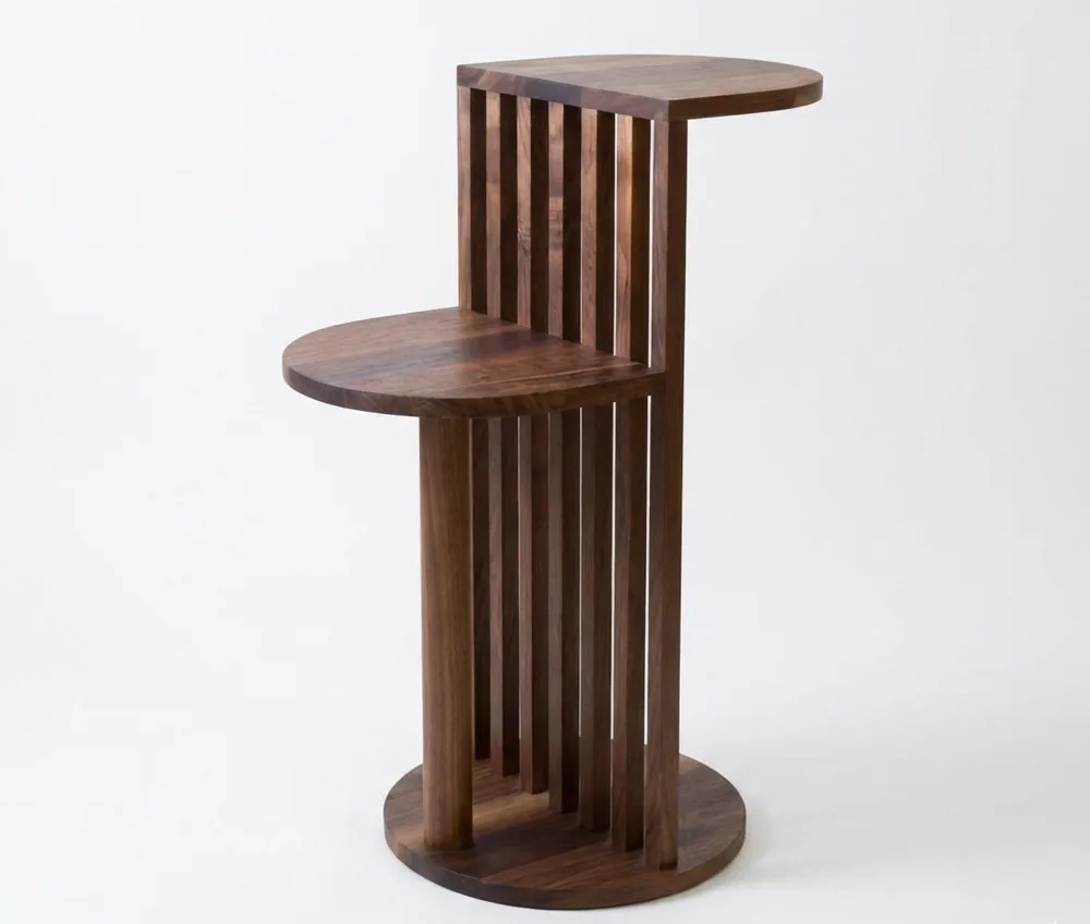 The Helix Dual-Tier Fluted Accent Table