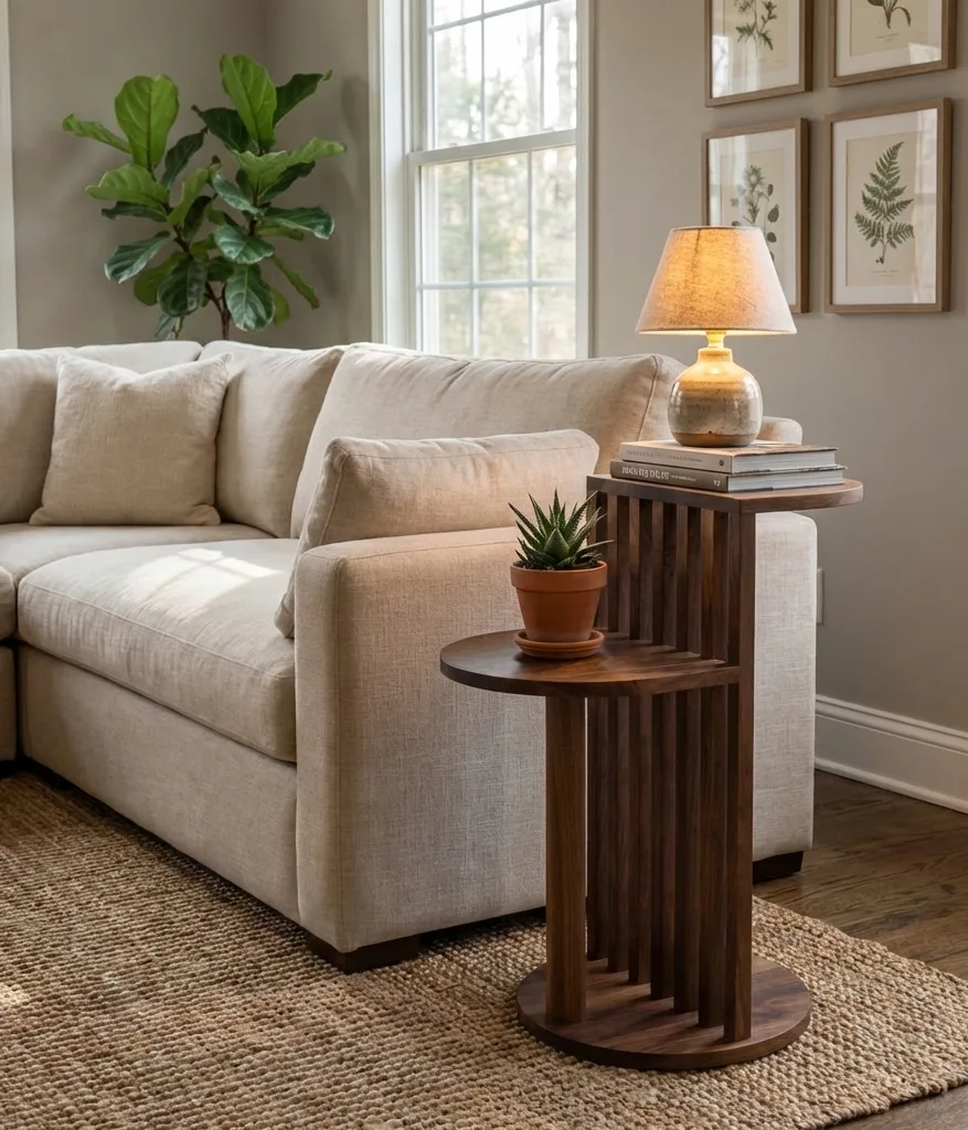 The Helix Dual-Tier Fluted Accent Table