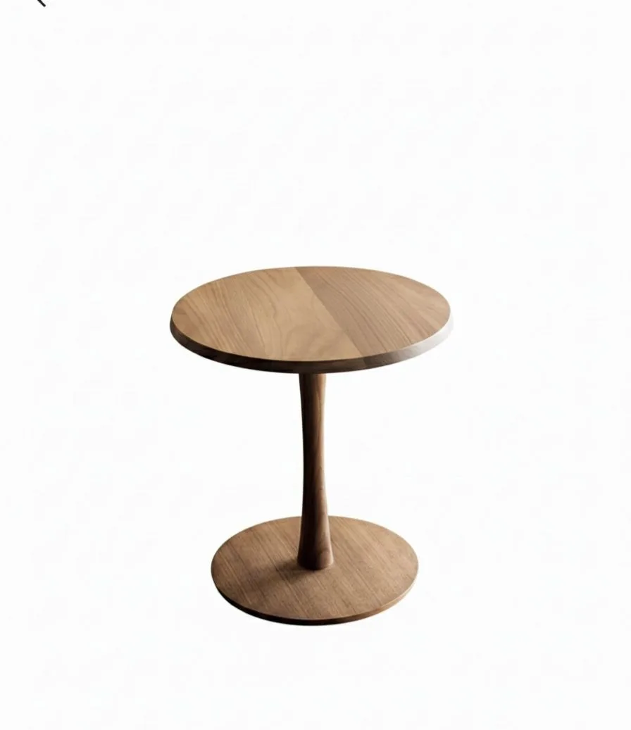 The Tulip Pedestal – Mid-Century Modern Round Wooden Side Table