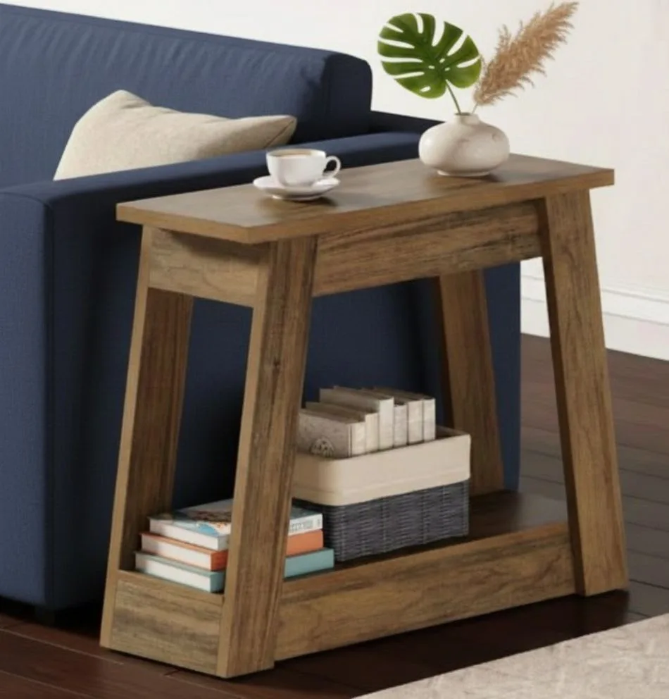 The Trestle A-Frame – Slim Geometric Sofa Side Table with Storage Base