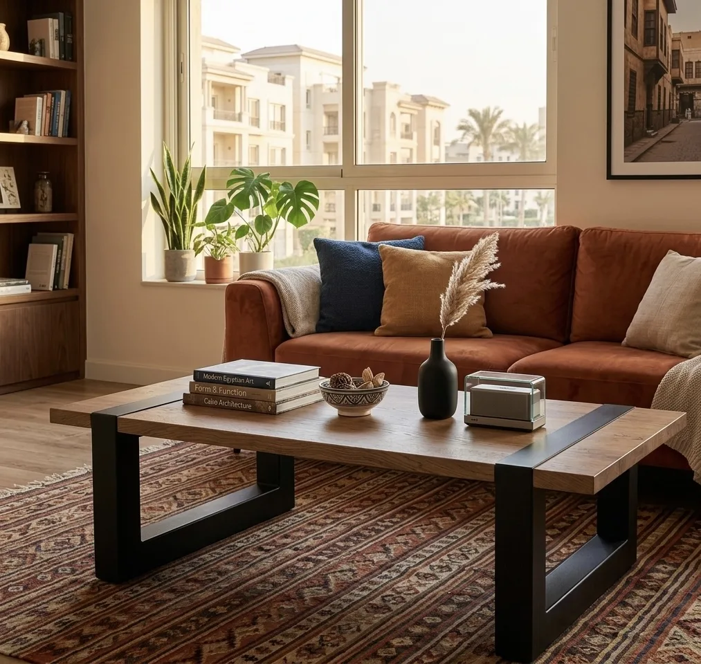 The Apex Industrial C-Frame Coffee Table