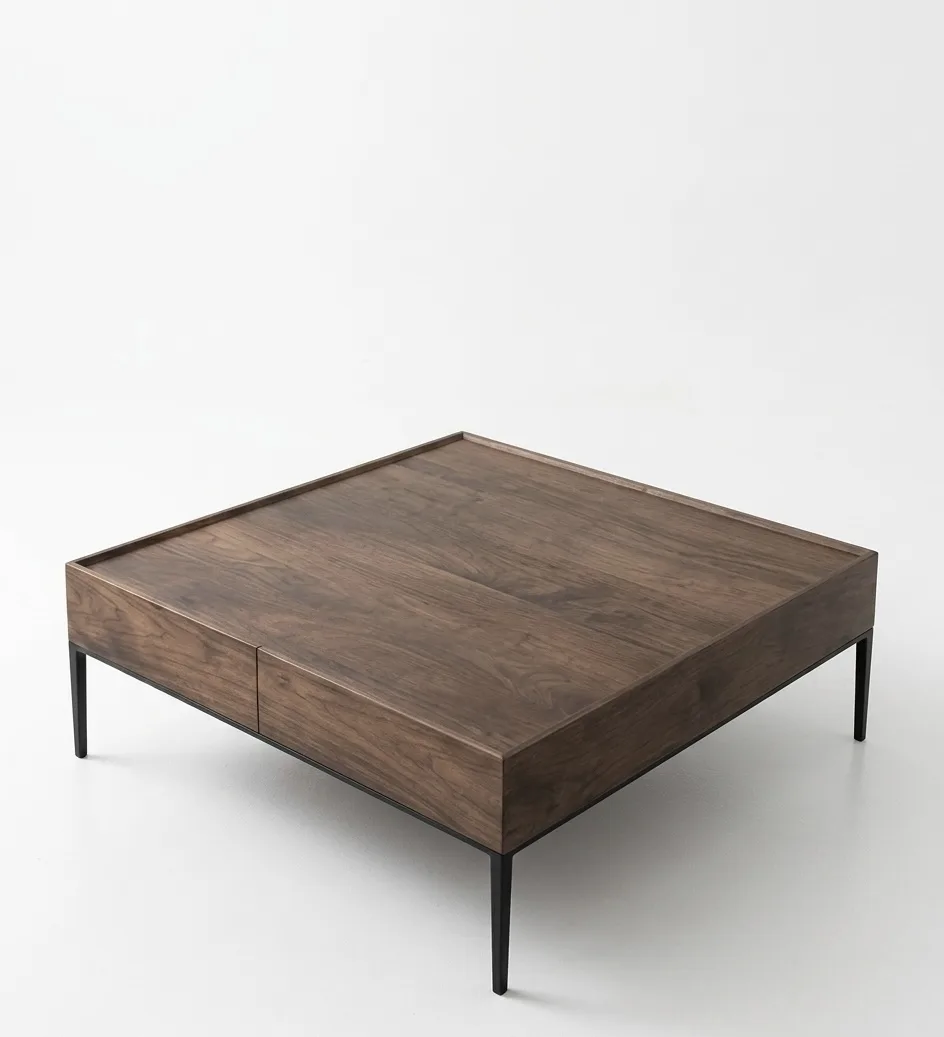 The Horizon Square Coffee Table with Integrated Storage
