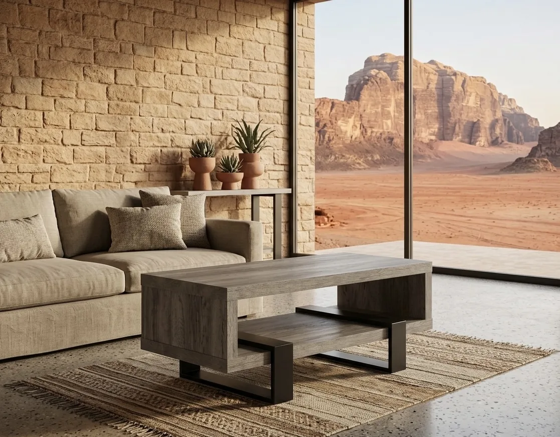 The Strata Dual-Tier Interlocking Coffee Table