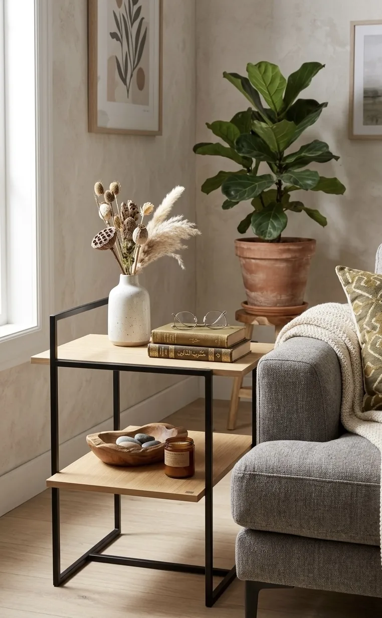 The Axis Asymmetric Two-Tier Side Table