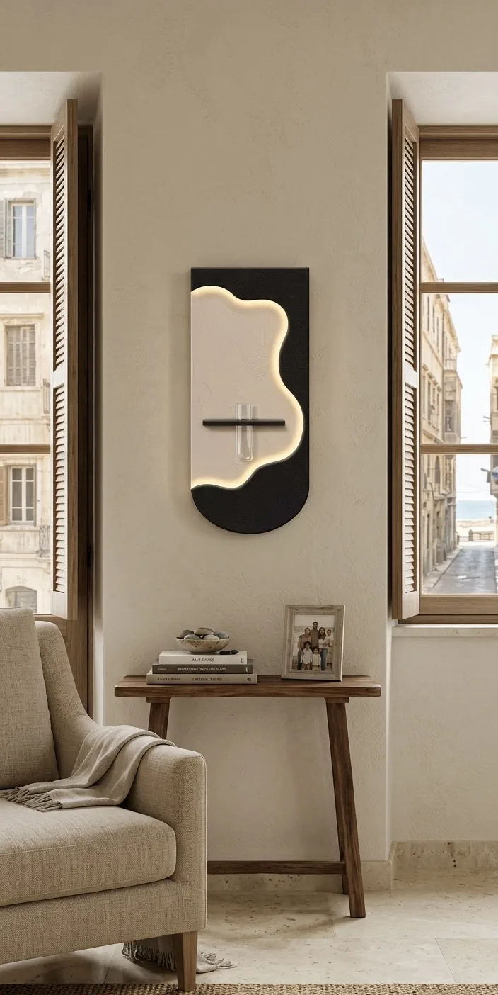 The Lunar Crescent Backlit Feature Wall Console