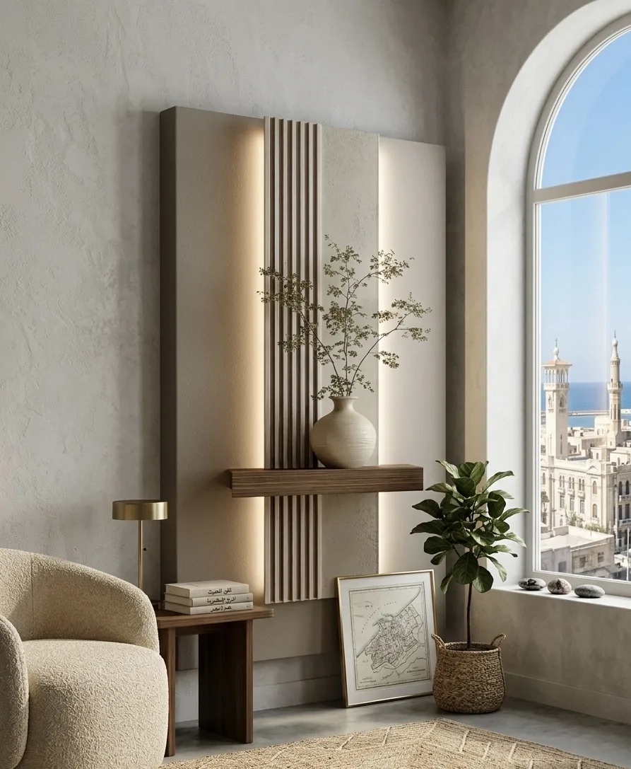 The Oasis Pebble Silhouette Floating Wall Console