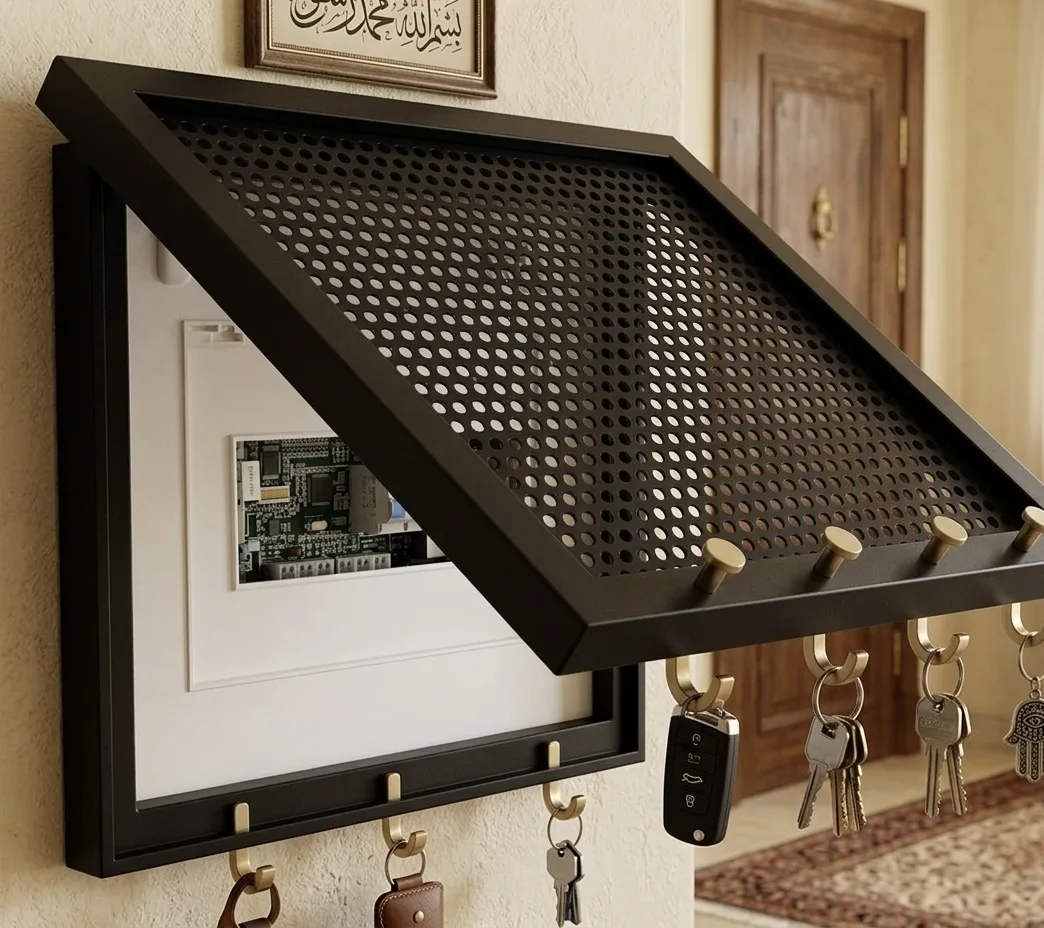 The Shroud Minimalist Architectural Electric Panel Cover & Key Hook Frame