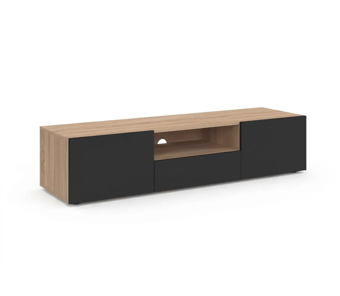 The Horizon Slatted Floating TV Console & Media Set