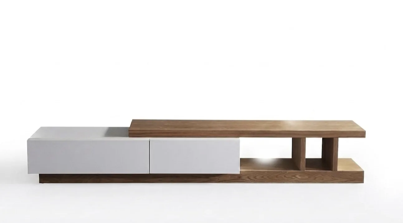 The Linear Asymmetrical Floating Media Center & Console Set