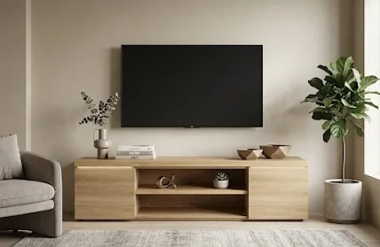 The Corinthian Floating Media Console & Fluted Panel Set