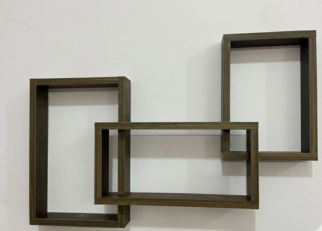 Interlocking Triple Rectangle Floating Shelf