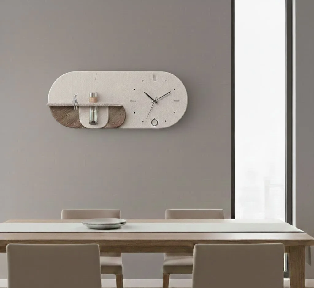 Capsule Wall Clock & Integrated Ledge