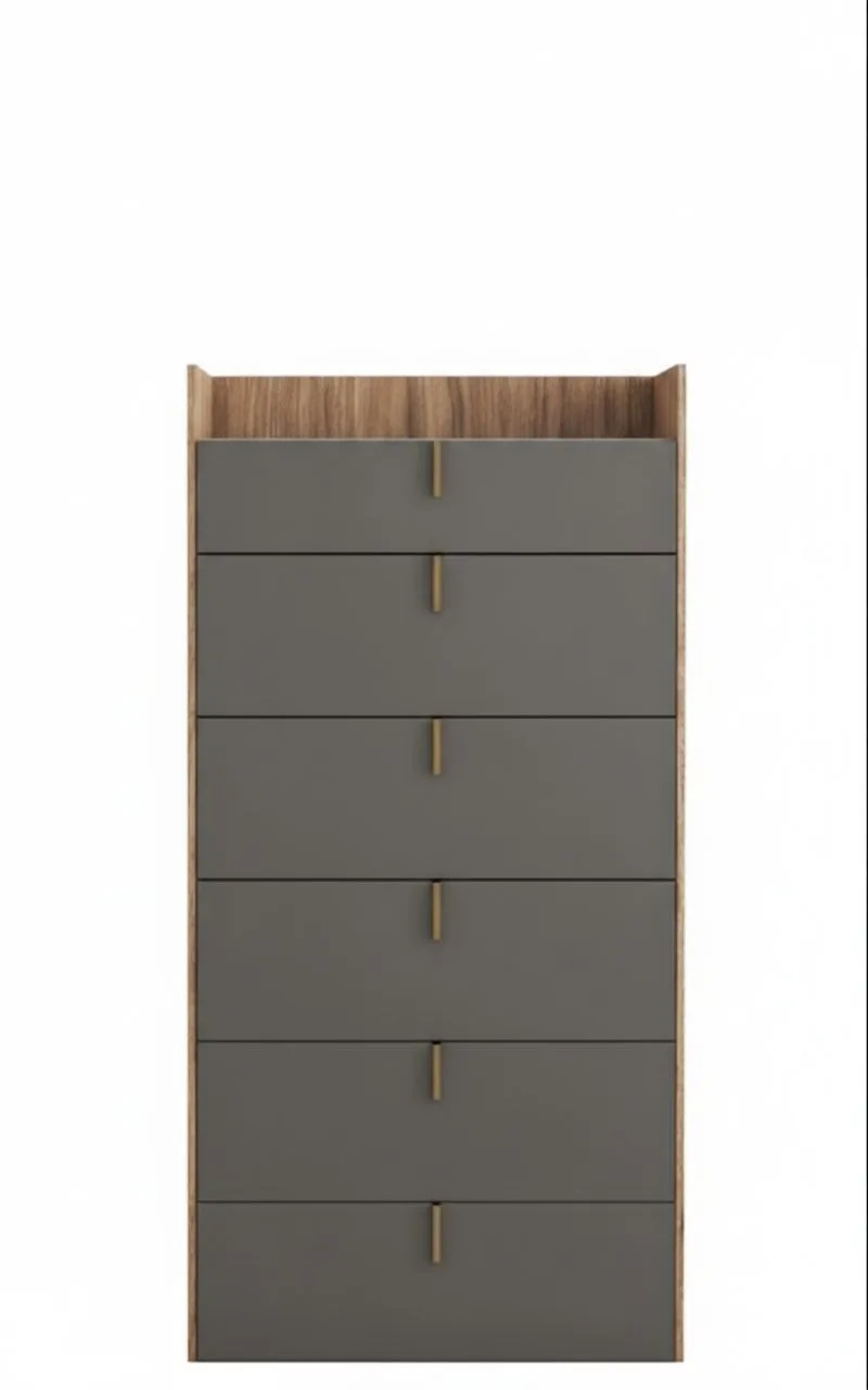 Summit Vertical Chest – 6-Drawer Modern Dresser with Gallery Top
